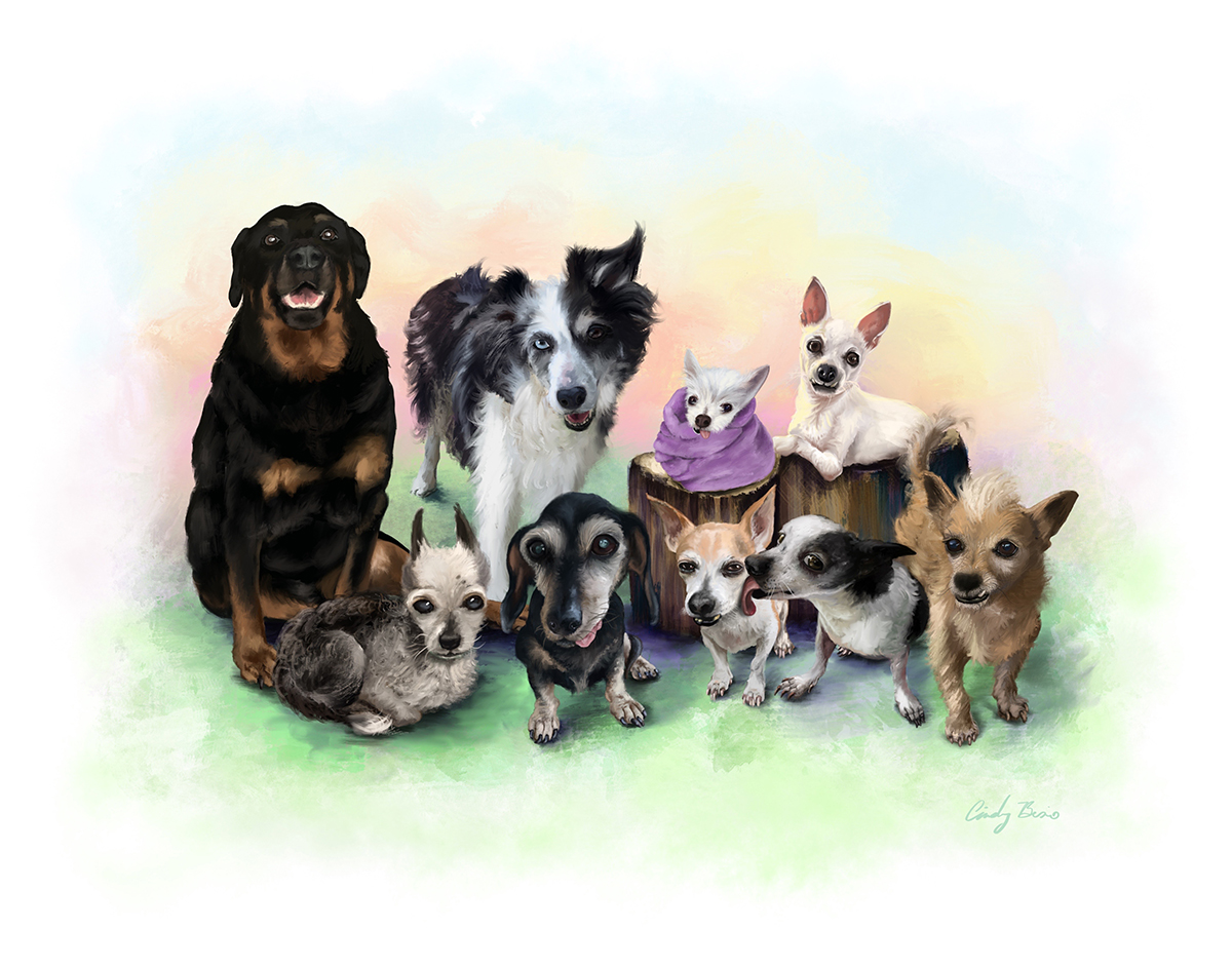 Dog Group Portrait - Digital